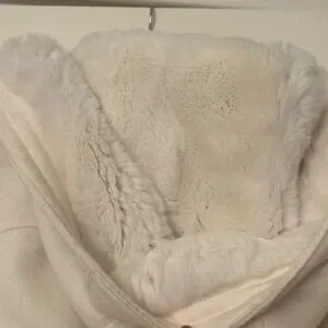 Manteau D'hiver Vince En Laine Blanc Cassé - Doublure Fourrure Lapin, Taille M, Neuf Avec étiquette